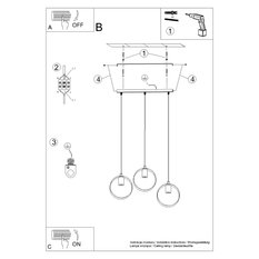 Lampa wisząca TITRAN 3 biała 110x5x56cm nowoczesna E27 do salonu - Miniaturka zdjęcia nr 6