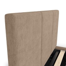 Łóżko Pojedyncze 90x200cm łóżko tapicerowane z pojemnikiem beżowe do sypialni wezgłowie 88 cm - Miniaturka zdjęcia nr 8