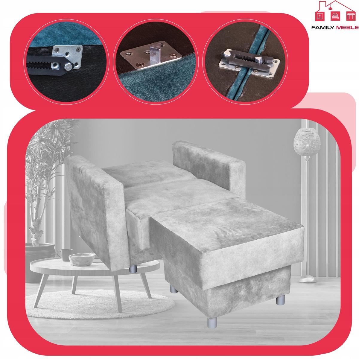 Fotel rozkładany z podnóżkiem Alicja poczekalnia nr. 10