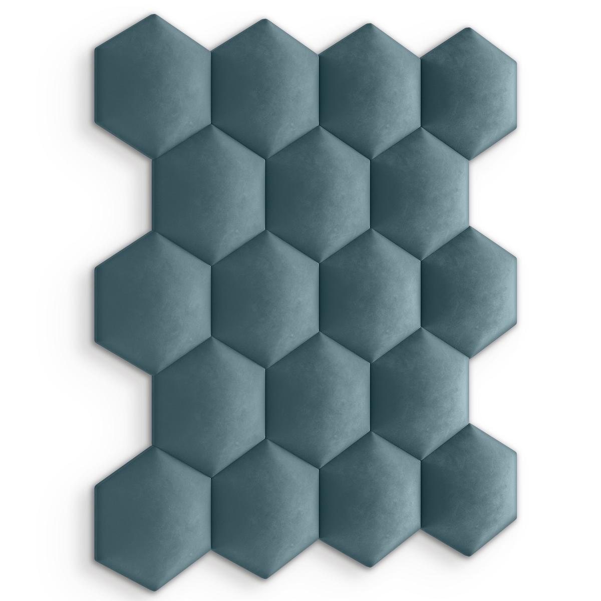 Panele tapicerowane  35x40 cm na ścianę hexagon morski nr. 3
