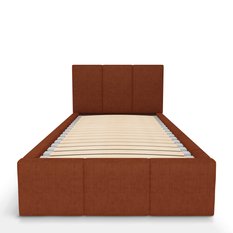 Łóżko Pojedyncze 90x200cm łóżko tapicerowane z pojemnikiem miodowe do sypialni wezgłowie 110 cm - Miniaturka zdjęcia nr 7