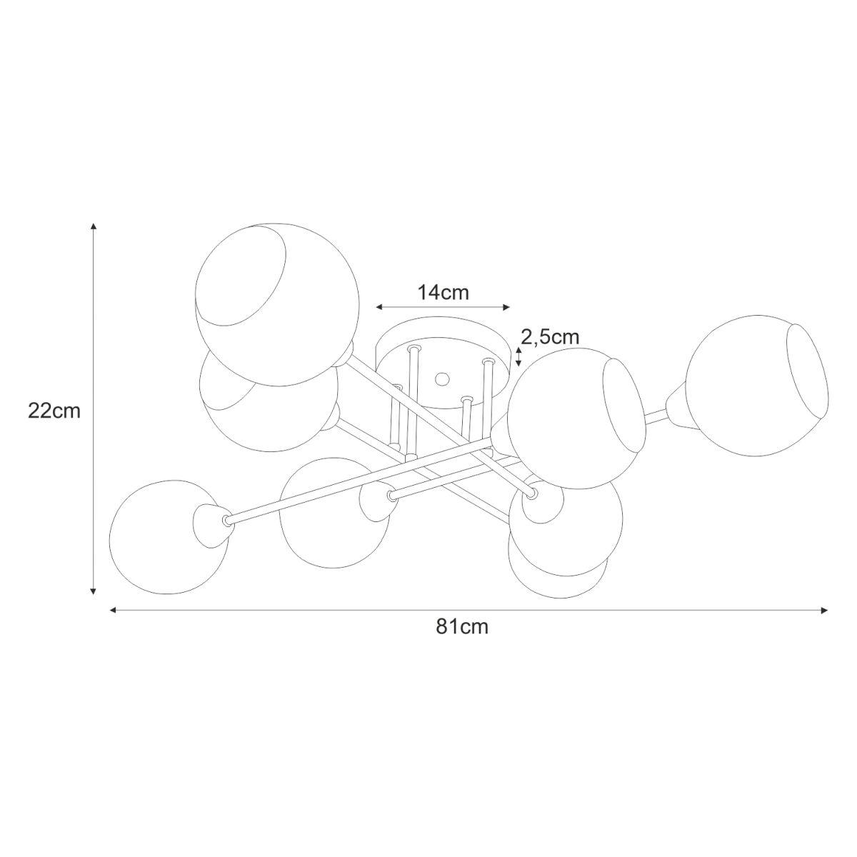 Lampa sufitowa K-JSL-1302/8 FONS 81x22x81 cm do salonu lub pokoju chrom nr. 2