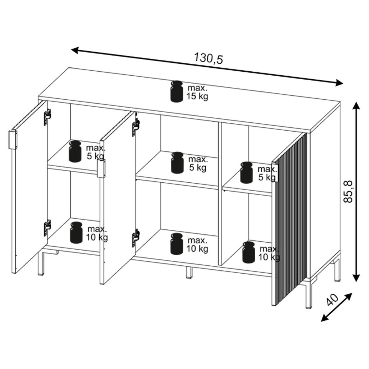 Komoda 3D Flinn 130 cm do sypialni garderoby biały mat nr. 5