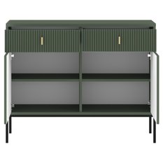 Komoda Maggiore 104 cm do sypialni garderoby smoke green czarny złoty - Miniaturka zdjęcia nr 5