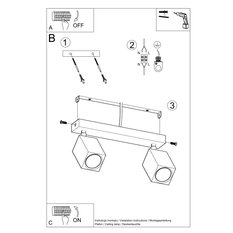 Plafon KEKE 2 dąb 20x5x30cm nowoczesna lampa GU10 do salonu  - Miniaturka zdjęcia nr 5