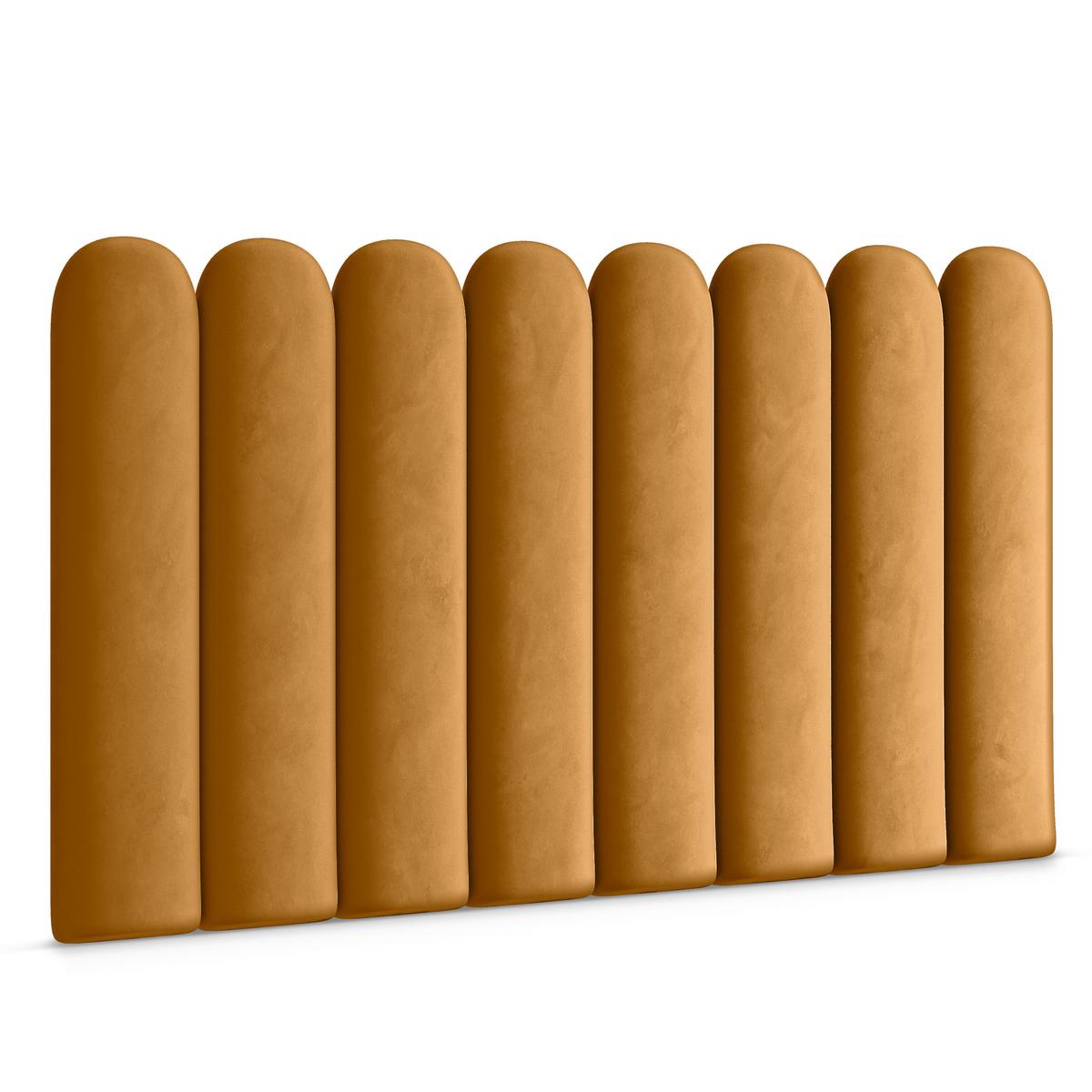 Panele tapicerowane 20x80 cm na ścianę płotek żółty