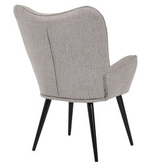 Fotel uszak tapicerowany wypoczynkowy 69x63x89 cm do salonu biura nogi czarne, jasnoszary - Miniaturka zdjęcia nr 5