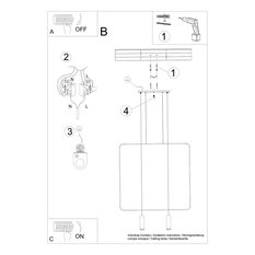 Lampa wisząca RANA 2 czarna 200x6x100cm nowoczesna G10 do salonu - Miniaturka zdjęcia nr 9