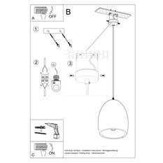 Lampa wisząca ceramiczna FLAWIUSZ 122x30x30cm nowoczesna E27 do salonu - Miniaturka zdjęcia nr 5