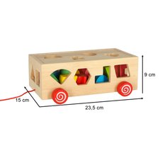 Zabawka edukacyjna 9,5 cm sorter mobilny na sznurku kształty klocki drewniane wielobarwne - Miniaturka zdjęcia nr 5