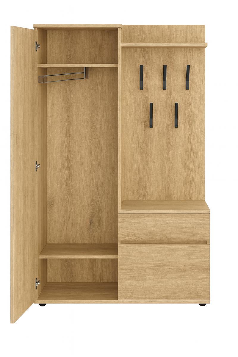 Garderoba do przedpokoju DUO 190x90x40 cm z lustrem wieszakami szafka na buty dąb cremona nr. 3
