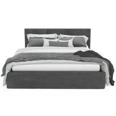 Łóżko tapicerowane do sypialni basic 120x200x88 cm podwójne grafitowe - Miniaturka zdjęcia nr 11