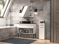  Szafka łazienkowa NEL V DS 85x30x30 cm z szufladą i drzwiami do łazienki biały mat - Miniaturka zdjęcia nr 6
