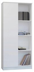 Regał MODERN 180x80 cm biały częściowo odkryty z półkami do sypialni, biura lub salonu