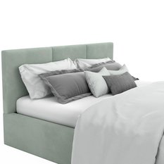 Łóżko tapicerowane  140x200x88 cm do sypialni podwójne otwierany schowek na pościel basic miętowe - Miniaturka zdjęcia nr 12