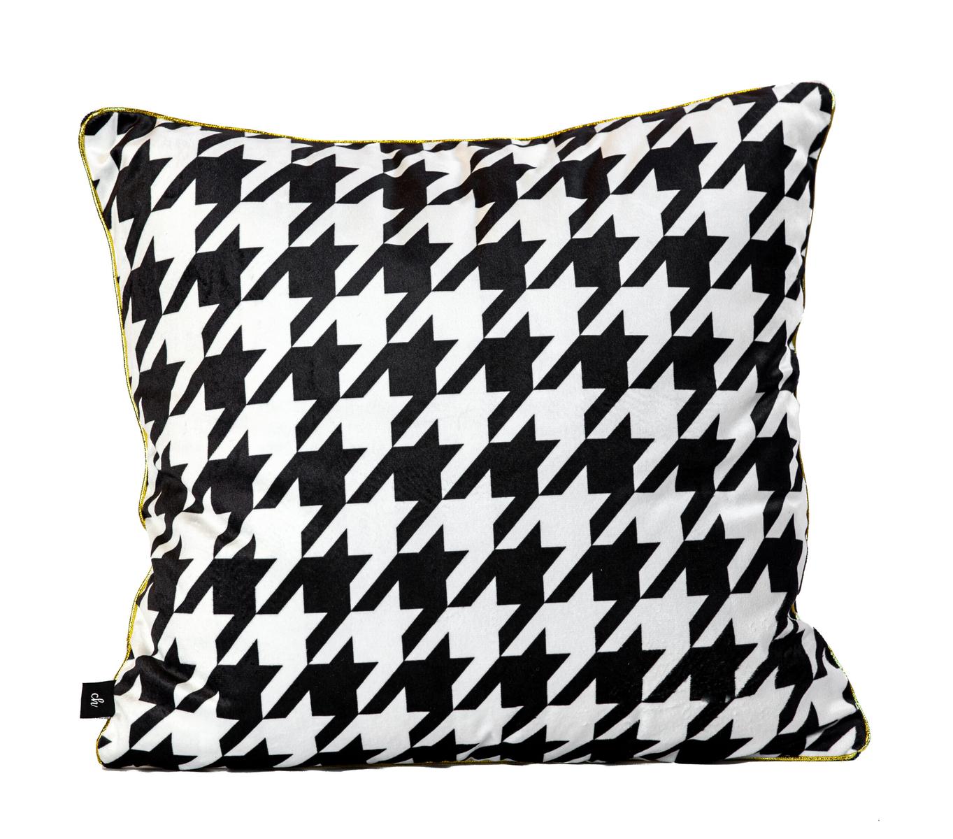 Poszewka CHIC OBSESSION 45x45 cm czarno biała welwetowa  nr. 2