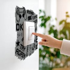 Naklejka Pod Włącznik Światła Game Over Gra 20x20 Piksele Kontroler Dla Chłopca - Miniaturka zdjęcia nr 7