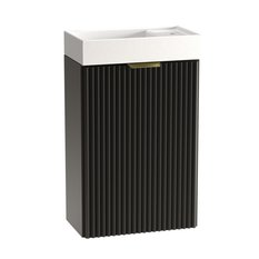 Szafka łazienkowa WILLY 40x22x57 cm z umywalką czarna ryflowana slim do łazienki  - Miniaturka zdjęcia nr 3