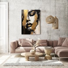 Obraz Do Salonu ZŁOTY Portret Kobieca Twarz Styl Glamour Abstrakcja 80x120cm - Miniaturka zdjęcia nr 6