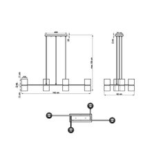 Lampa wisząca KUKKIA czarna 150x62x142cm nowoczesna G10 do salonu - Miniaturka zdjęcia nr 6