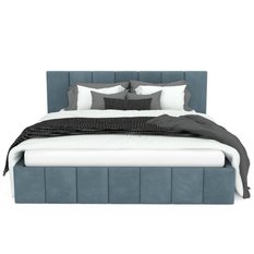 Łóżko tapicerowane 160x200 premium z pojemnikiem do sypialni morskie wezgłowie 107 cm - Miniaturka zdjęcia nr 9