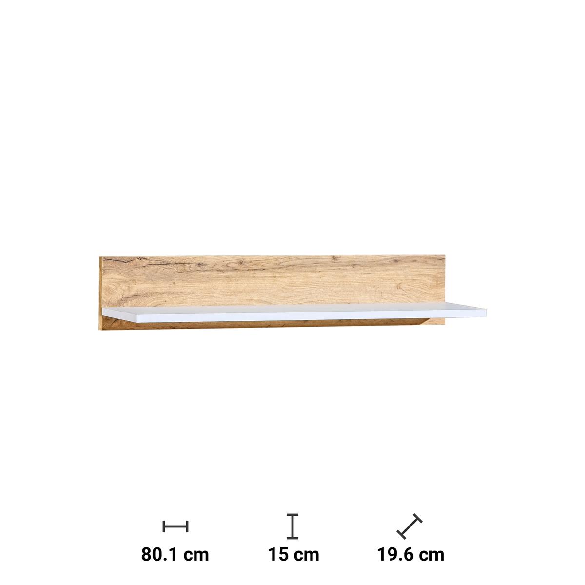 Szafka wisząca 80,1x19,6x15 cm Arca z jedną półką dąb wotan i biel arktyczna do pokoju nr. 2