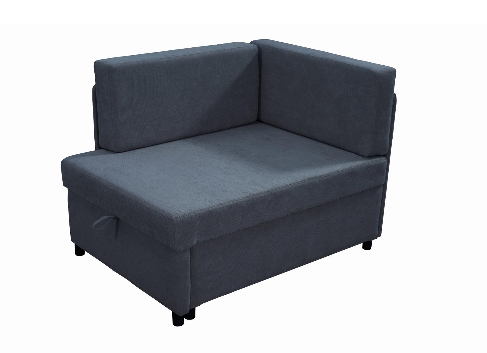 Sofa Viluś 106x75x80 cm grafitowy rozkładana sofa narożna jednoosobowa z funkcją spania i pojemnikiem na pościel nr. 2