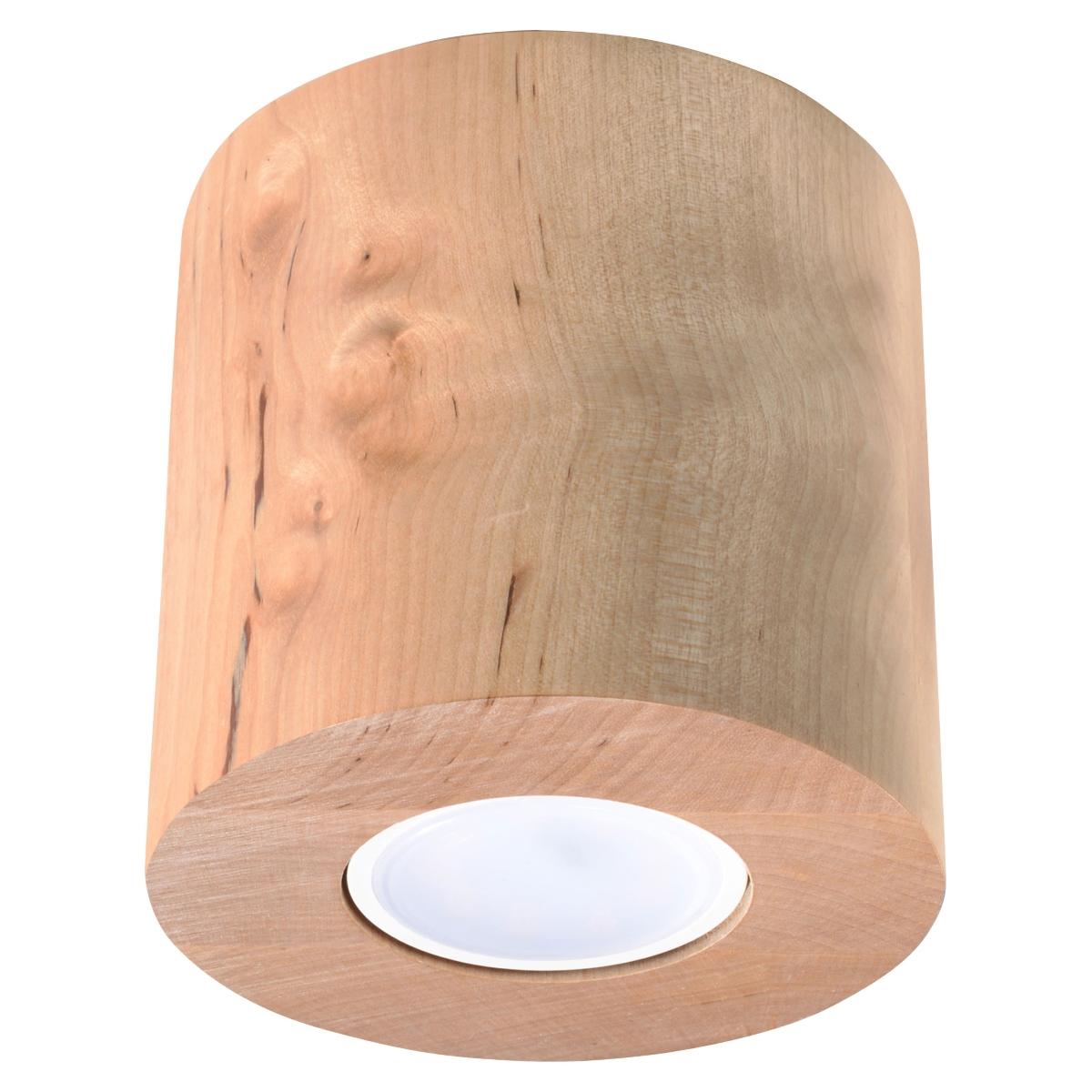 Plafon ORBIS naturalne drewno 10x10x10cm owoczesna lampa GU10 do salonu 