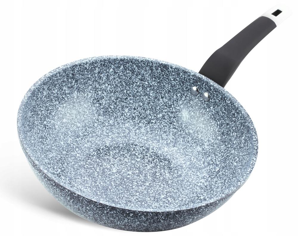 Patelnia 28 cm ceramiczna granitowa głęboka wok wysoka indukcja gaz do kuchni