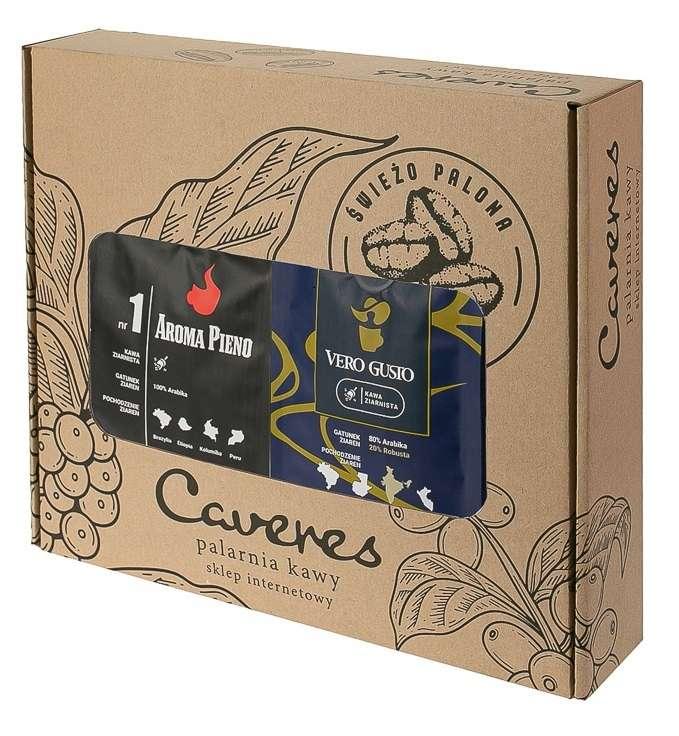 Zestaw Caveres prezentowy AROMA i VERO Kawa ziarnista 500G nr. 1