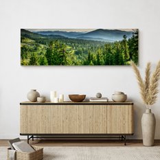 Obraz Panoramiczny Do Salonu LAS Góry Krajobraz Efekt 3D Natura 145x45cm - Miniaturka zdjęcia nr 11