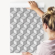 Tapeta Ścienna GEOMETRYCZNE Czarno-Białe Sześciany 53x1000  - Miniaturka zdjęcia nr 8