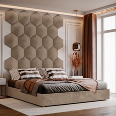 Panele tapicerowane  35x40 cm na ścianę hexagon beżowy - Miniaturka zdjęcia nr 5