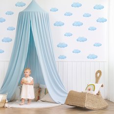 NAKLEJKA NA ŚCIANĘ DO POKOJU DZIECKA 60x30 NIEBIESKIE CHMURECZKI - Miniaturka zdjęcia nr 5