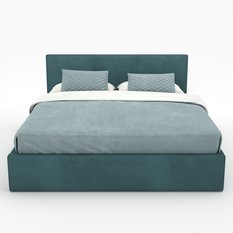 Łóżko tapicerowane do sypialni 180x200x88 podwójne z pojemnikiem basic turkusowe - Miniaturka zdjęcia nr 11
