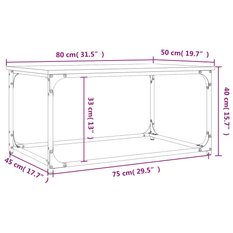 Stolik kawowy 80x50x40 cm brązowy dąb elegancki do salonu - Miniaturka zdjęcia nr 10