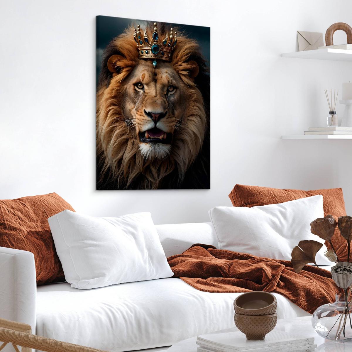 Obraz Na Płótnie Ekskluzywny Król Lew 80x120 Abstrakcja do Salonu nr. 4