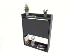 Biurko 70 cm do biura gabinetu składane czarne - Miniaturka zdjęcia nr 2