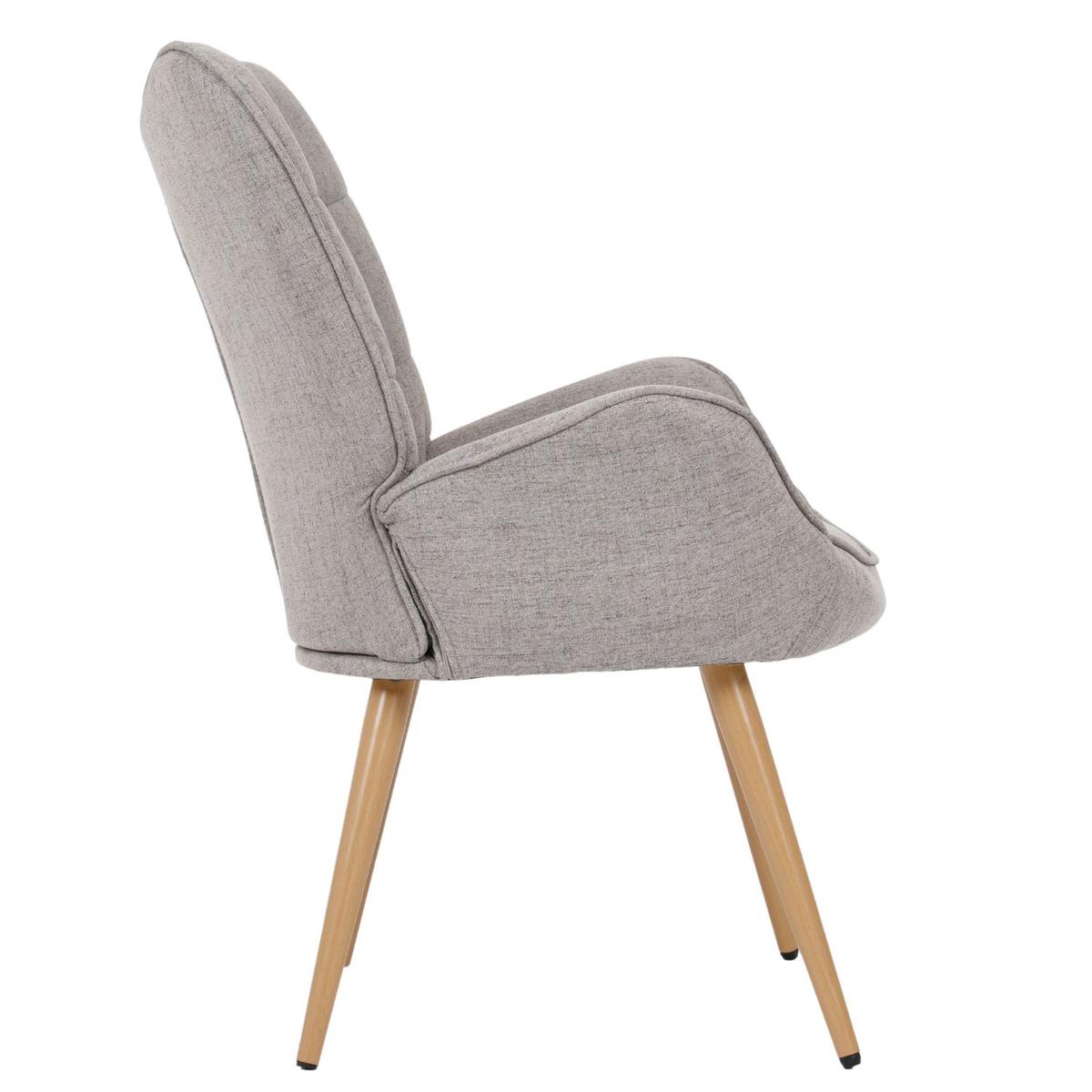 Fotel uszak tapicerowany wypoczynkowy 69x63x89 cm do salonu biura nogi dąb, jasnoszary nr. 5
