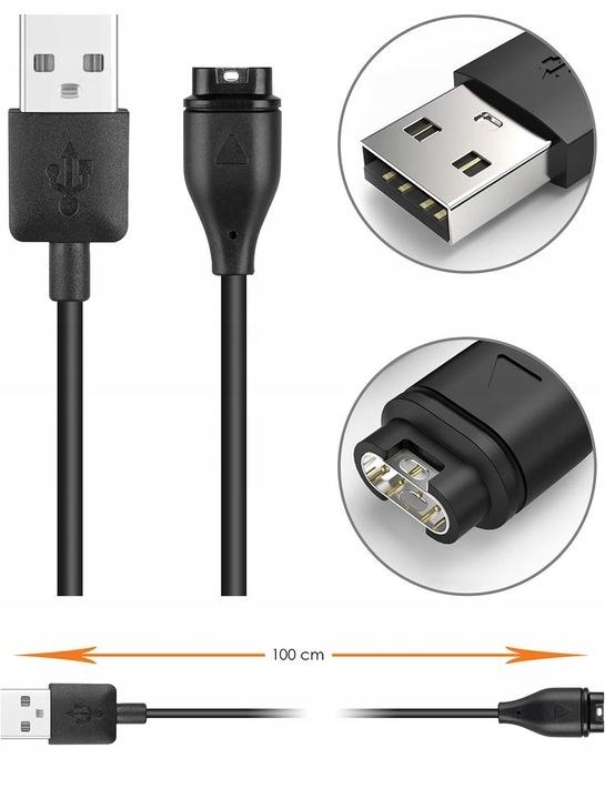 Ładowarka kabel usb do GARMIN FENIX 5 5X 6 6S 6X 7 7X VIVOACTIVE 3 4 4S 5 1m czarny nr. 7