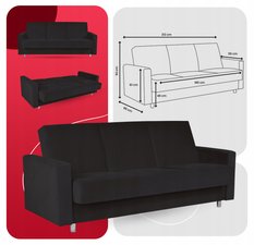 Wersalka kanapa sofa tapczan rozkładana Family Meble Alicja czarna - Miniaturka zdjęcia nr 9