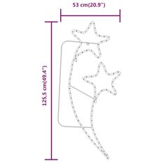  Lampki w kształcie gwiazd 125,5x53x4,5 cm 2 szt ciepłe białe na święta do ogrodu - Miniaturka zdjęcia nr 5
