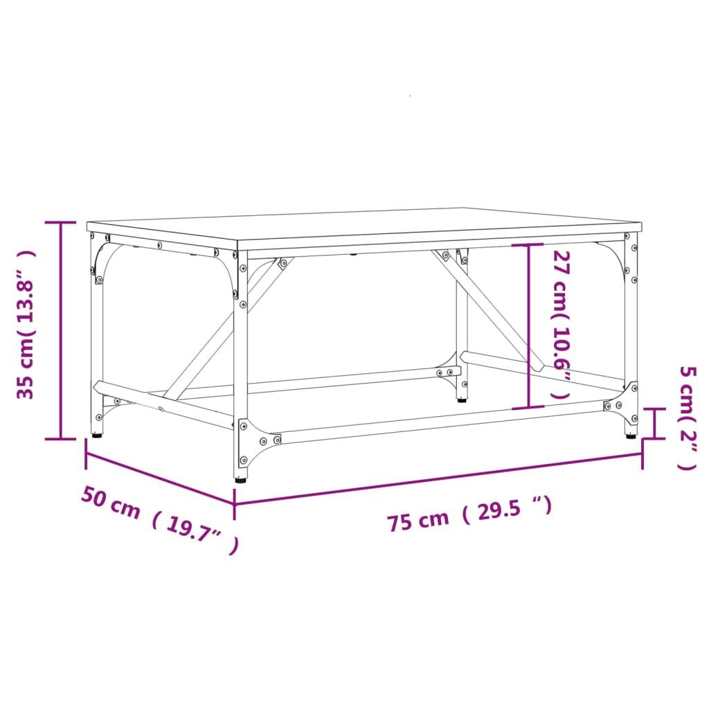 Stolik kawowy 75x50x35 cm przydymiony dąb elegancki do salonu nr. 9