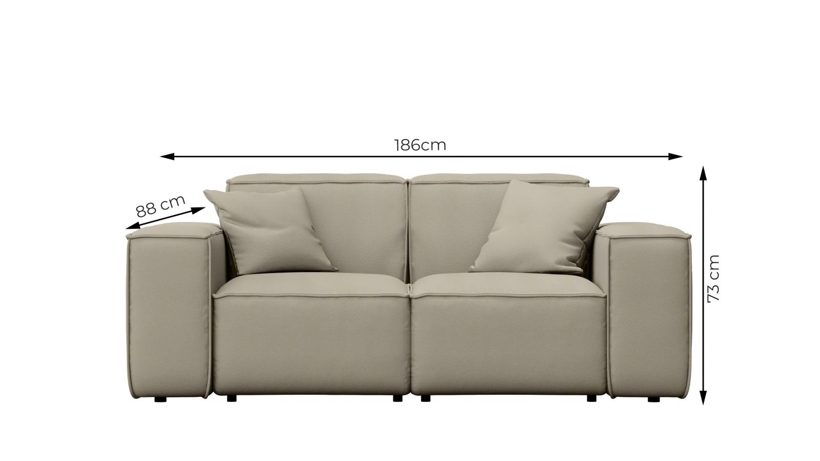 Sofa ogrodowa MALIBU 186x73x88 cm wodoodporna UV 2-os + 2 poduszki do ogrodu czarna nr. 3