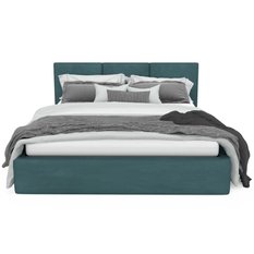 Łóżko tapicerowane do sypialni 180x200x88 podwójne z pojemnikiem basic turkusowe - Miniaturka zdjęcia nr 11