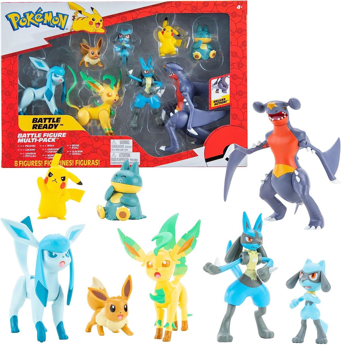 POKEMON 8-PAK GARCHOMP LUCARIO LEAFEON GLACEON RIOLU EEVEE PIKACHU MUNCHLAX