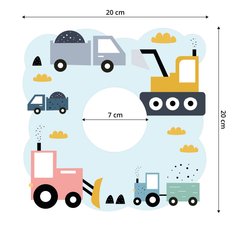 Naklejka Pod Kontakt Dla Dzieci Maszyny Budowlane 20x20 Chmurki Styl Skandynawski - Miniaturka zdjęcia nr 2