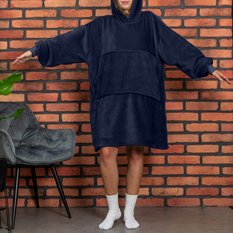 Bluzair Bluza Koc Hoodie Oversize Polska Granatowy - Miniaturka zdjęcia nr 9