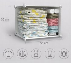 Szafa 110 cm do przedpokoju sypialni garderoby modułowa geometryczna biała  - Miniaturka zdjęcia nr 4