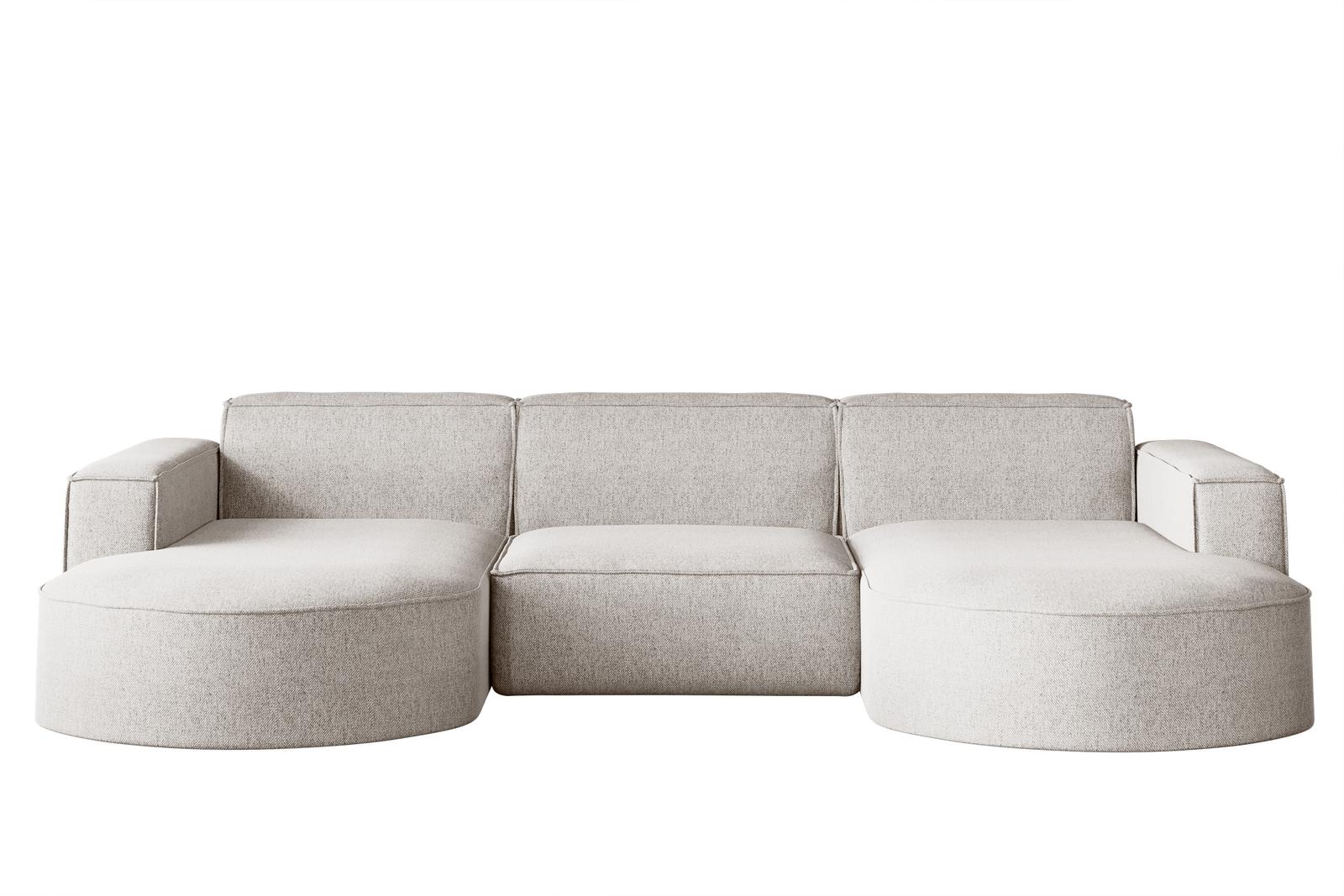 Sofa MODENA STUDIO U 299x78x165 cm w kształcie U bez funkcji spania do salonu NEVE perłowy nr. 1